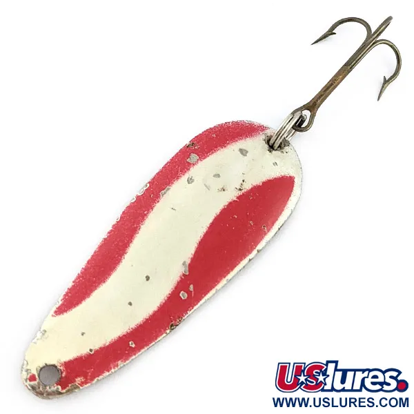 Vintage   Gadabout Gaddis, 1/3oz red/white/nickel fishing spoon #22698