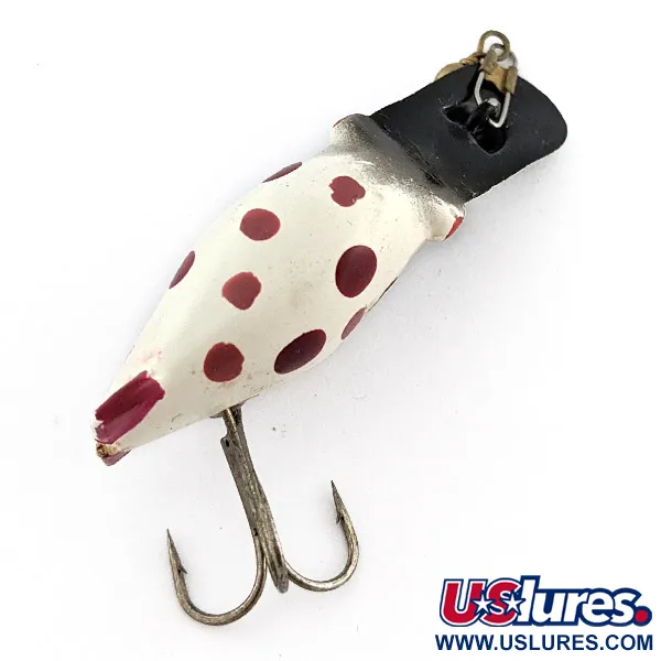Vintage  Luhr Jensen Hot Shot - 3, 3/16oz white/red/black fishing lure #22702