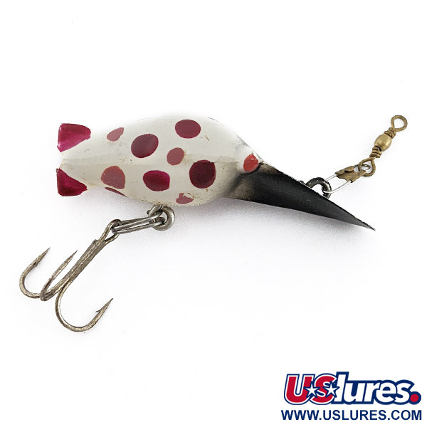 Vintage  Luhr Jensen Hot Shot - 3, 3/16oz white/red/black fishing lure #22702