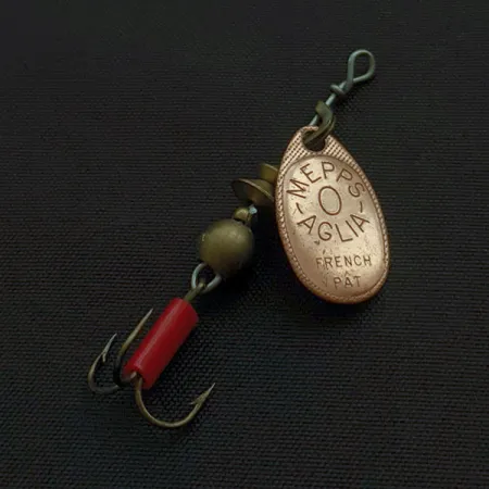 Vintage Mepps Aglia 0, 3/32oz copper spinning lure #22709