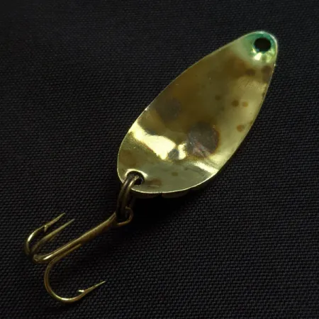 Vintage Acme Little Cleo bubbles, 1/8oz brass fishing spoon #22713
