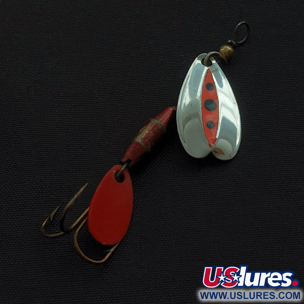 Vintage   Les Davis Bolo, 3/32oz nickel/red spinning lure #22719