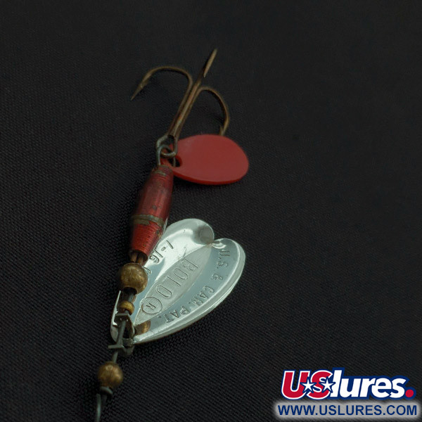 Vintage   Les Davis Bolo, 3/32oz nickel/red spinning lure #22719