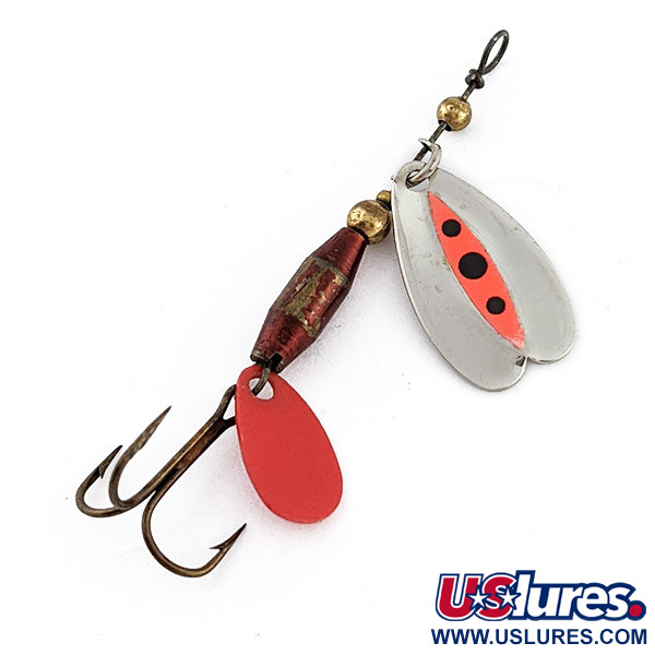 Vintage   Les Davis Bolo, 3/32oz nickel/red spinning lure #22719