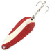 Vintage   Worth Chippewa, 1/3oz nickel/white/red fishing spoon #22736