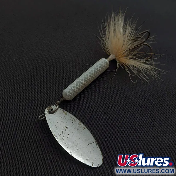 Vintage Yakima Bait Worden’s Original Rooster Tail, 2/5oz silver spinning lure #22750