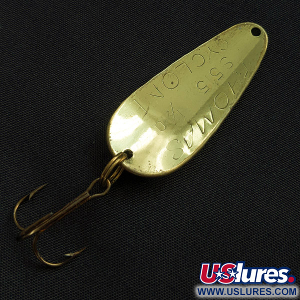 Vintage   Thomas Cyclone, 1/4oz gold/red/white fishing spoon #22754