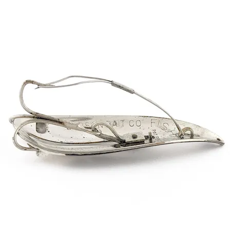 Vintage Weedless Bait  Fishtrap, 1/2oz nickel/white/black fishing spoon #22756