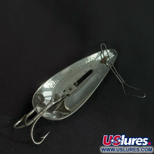 Vintage  Weedless Bait  Fishtrap, 1/2oz nickel/white/black fishing spoon #22756