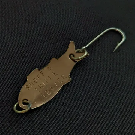 Vintage Shoff's Triple Teazer, 1/32oz copper fishing spoon #23448
