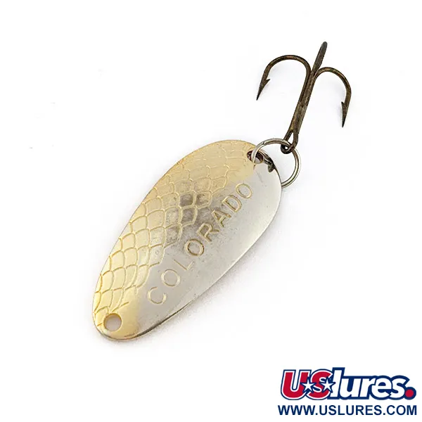 Vintage Thomas Colorado, 1/8oz gold/nickel fishing spoon #22770