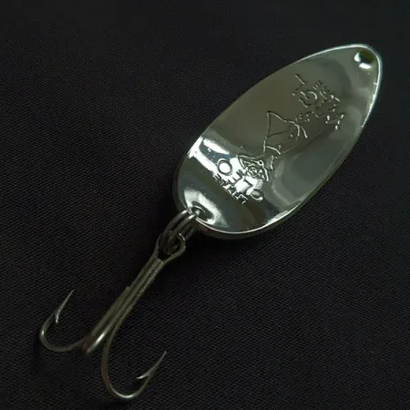 Vintage Seneca Little Cleo (Hula Girl) UV, 1/2oz nickel/red/yellow UV fishing spoon #22785