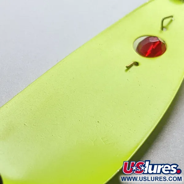 Vintage Red Eye Lures Red Eye Evil Eye, 1/3oz yellow/red eye UV fishing spoon #22800