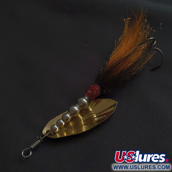 Vintage   Musky Bucktail Spinner, 3/4oz gold spinning lure #22816