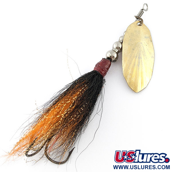 Vintage   Musky Bucktail Spinner, 3/4oz gold spinning lure #22816