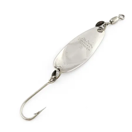Vintage Les Davis Canadian Wonder 0, 1/16oz nickel fishing spoon #22821