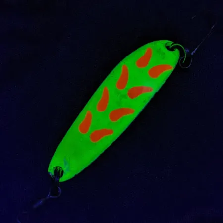 Vintage Luhr Jensen Krocodile #3, 1/3oz brass/red/yellow UV fishing spoon #22832