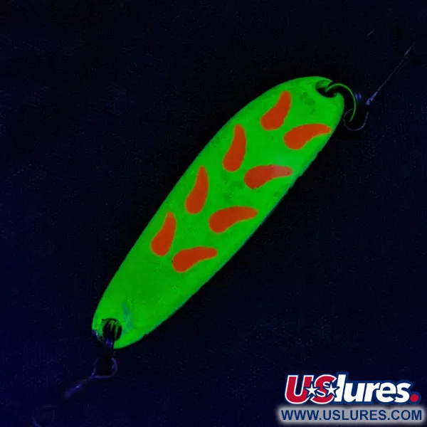 Vintage Luhr Jensen Krocodile #3, 1/3oz brass/red/yellow UV fishing spoon #22832