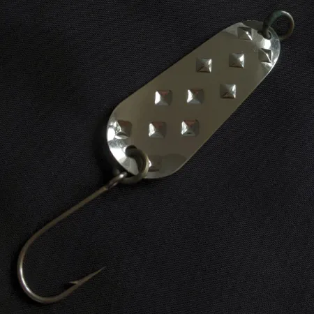 Vintage Luhr Jensen Alpena Diamond, 1/4oz nickel/green fishing spoon #22840