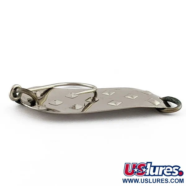 Vintage Luhr Jensen Alpena Diamond, 1/4oz nickel/green fishing spoon #22840