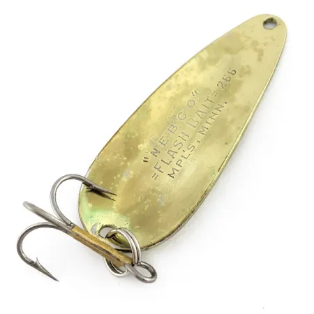 Vintage Nebco Flashbait 266, 1/3oz brass fishing spoon #22854