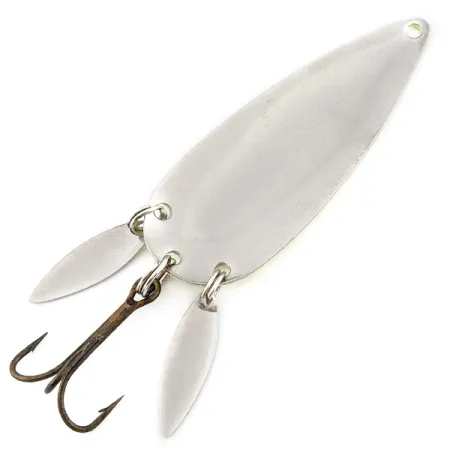 Vintage Luhr Jensen Rattlesnake, 3/5oz nickel/yellow/red/black fishing spoon #22856