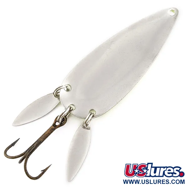 Vintage Luhr Jensen Rattlesnake, 3/5oz nickel/yellow/red/black fishing spoon #22856