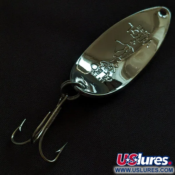 Vintage Seneca Little Cleo (Hula Girl), 1/2oz white pearl/pink/nickel fishing spoon #22861