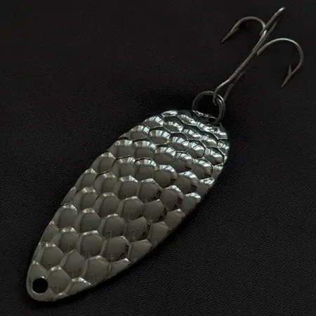 Vintage Acme Little Cleo bubbles, 2/5oz nickel fishing spoon #22863