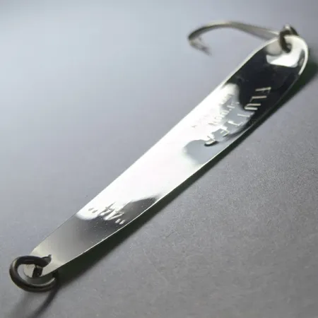 Vintage Luhr Jensen Flutter Spoon 44 Glow, 1/8oz nickel/white/green Glow - glows in the dark fishing spoon #22875