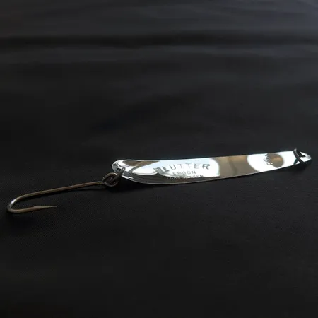 Vintage Luhr Jensen Flutter Spoon 44 Glow, 1/8oz nickel/white/green Glow - glows in the dark fishing spoon #22875