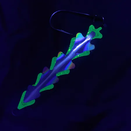 Vintage Stinger Michigan Flutter Spoon, 1/4oz black/white/hologram fishing spoon #22877