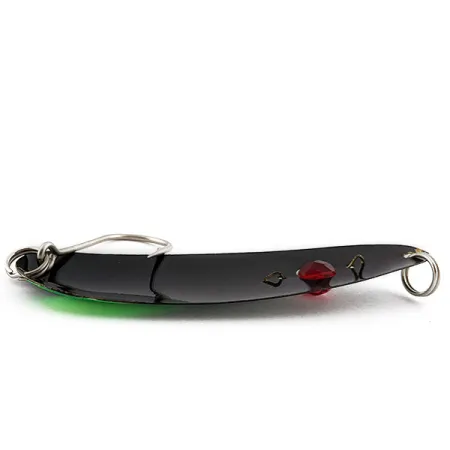 Vintage Red Eye Lures Red Eye Evil Eye, 1/3oz black/green/red eye fishing spoon #22882