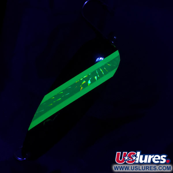 Vintage  Red Eye Lures Red Eye Evil Eye, 1/3oz black/green/red eye fishing spoon #22882