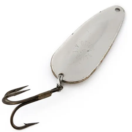 Vintage Otto's ACE BAITS, 3/5oz nickel/brass fishing spoon #22886