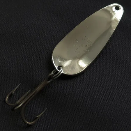 Vintage Otto's ACE BAITS, 3/5oz nickel/brass fishing spoon #22886