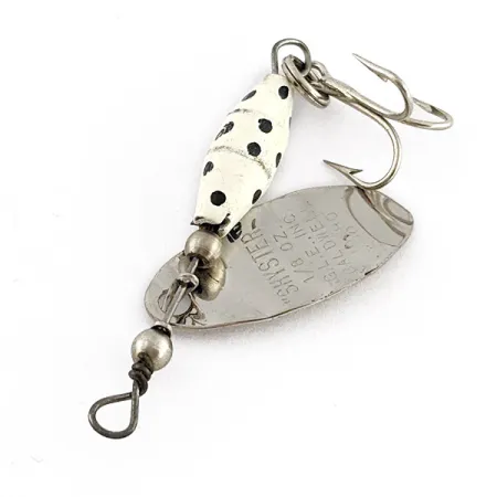 Vintage Glen Evans Shyster, 1/8oz nickel/white spinning lure #22896
