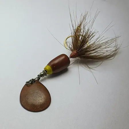 Vintage Yakima Bait Wordens Spoon Fly 12, 1/32oz brown fishing spoon #22907