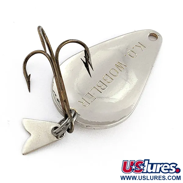 Vintage   Acme K.O. Wobbler, 1/2oz nickel fishing spoon #22910