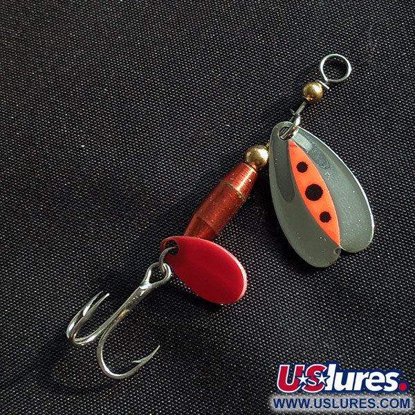 Vintage   Les Davis Bolo,  nickel/red spinning lure #22911