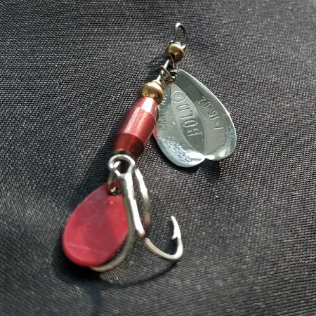 Vintage Les Davis Bolo, nickel/red spinning lure #22911