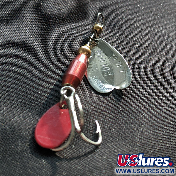 Vintage   Les Davis Bolo,  nickel/red spinning lure #22911