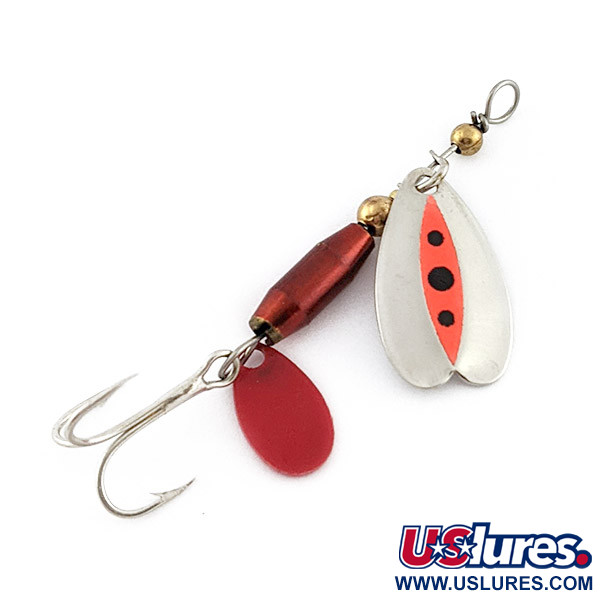 Vintage   Les Davis Bolo,  nickel/red spinning lure #22911