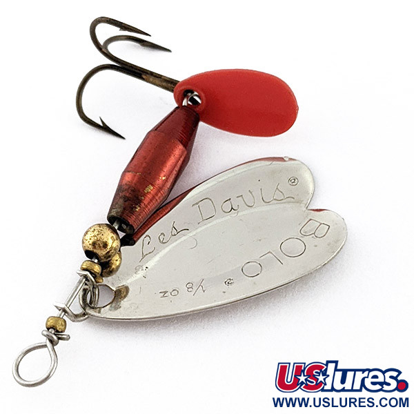 Vintage   Les Davis Bolo, 3/16oz nickel/red spinning lure #22912