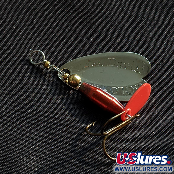 Vintage   Les Davis Bolo, 3/16oz nickel/red spinning lure #22912