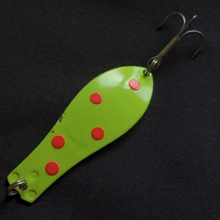 Vintage Prescott Spinner Little Doctor 265, 1/3oz nickel/red/chartreuse fishing spoon #22913