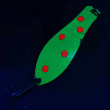 Vintage Prescott Spinner Little Doctor 265, 1/3oz nickel/red/chartreuse fishing spoon #22913
