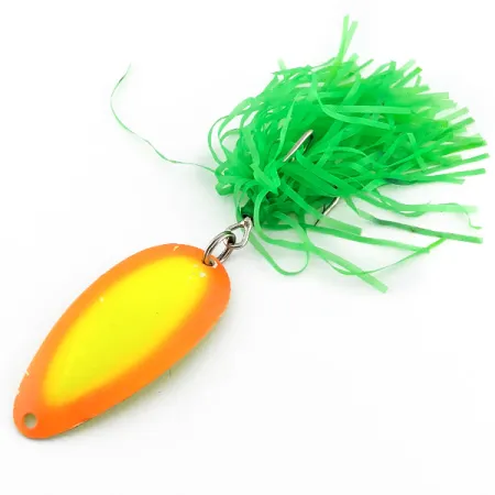 Vintage Red Eye Lures, 1/2oz yellow/orange fishing spoon #22916