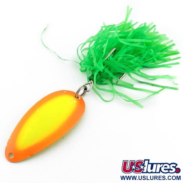 Vintage   Red Eye Lures, 1/2oz yellow/orange fishing spoon #22916