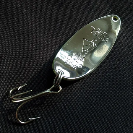 Vintage Seneca Little Cleo (Hula Girl) UV, 1/2oz nickel/yellow/red fishing spoon #22920